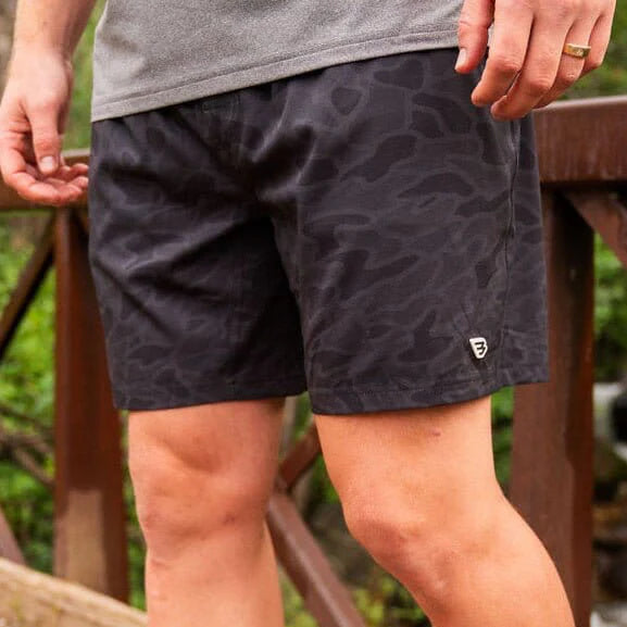 Athletic Short – Black Camo – Black Liner – 5.5" Inseam by Burlebo