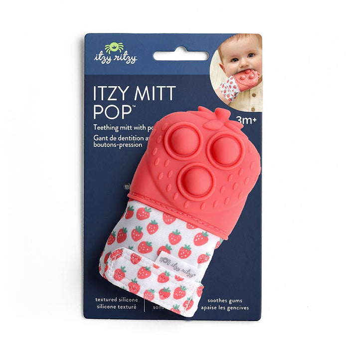 Itzy Mitt Pop™: Strawberry Sensory Teething Chew