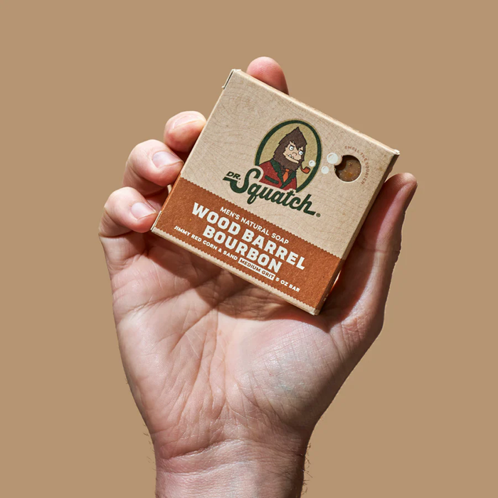 Dr. Squatch Men’s Natural Soap Bar – Wood Barrel Bourbon Scent, 5oz