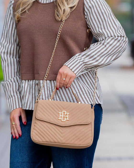 Sinclair Quilted Crossbody Latte by Caroline Hill