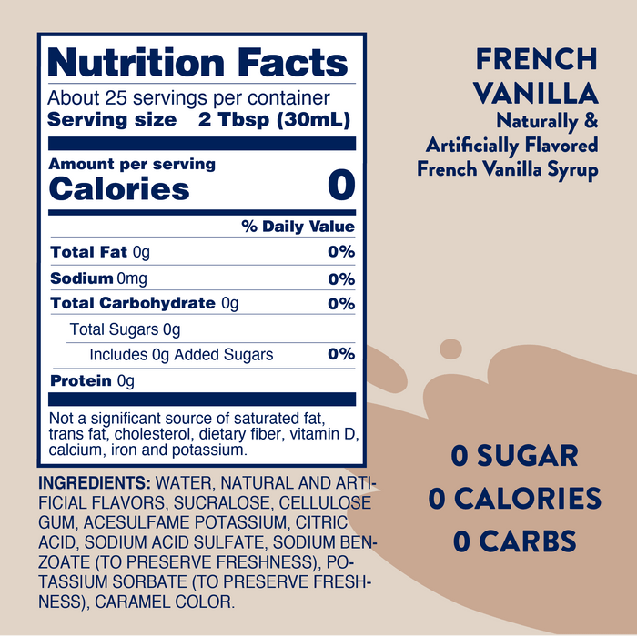 Sugar Free French Vanilla Syrup