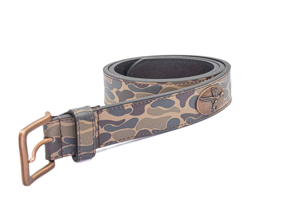 Buck Old School Camo Leather Belt- Available in 6 Sizes!
