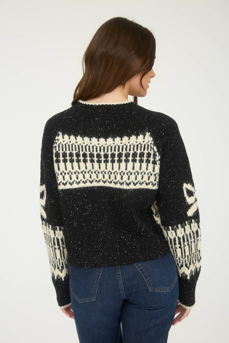Caramel Swan Jacquard Button Down Long Sleeve Sweater Cardigan