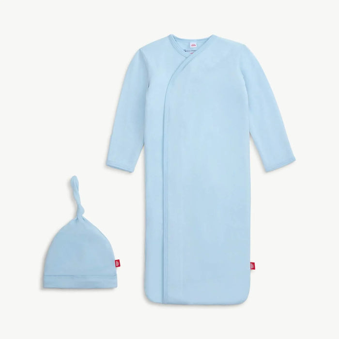 Baby Blue Model Magnetic Cozy Sleeper Gown & Hat Set, One size. Fits Newborn - 3 Months