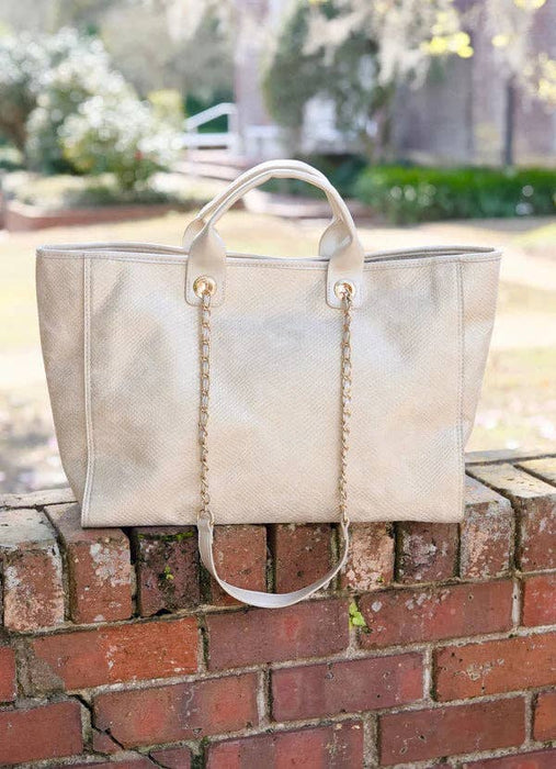 Melissa Shimmer Champagne Tote Bag by Caroline Hill