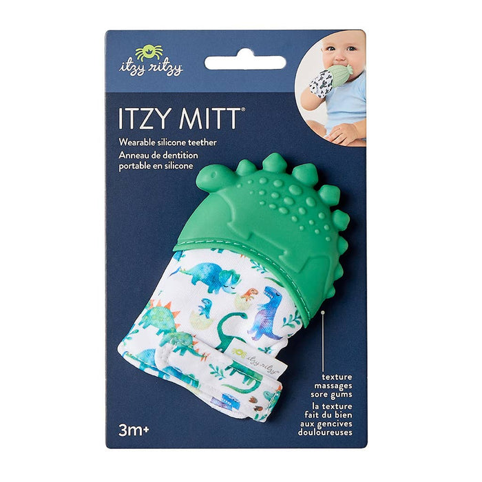 Itzy Mitt™ Silicone Teething Mitts: Dinosaur