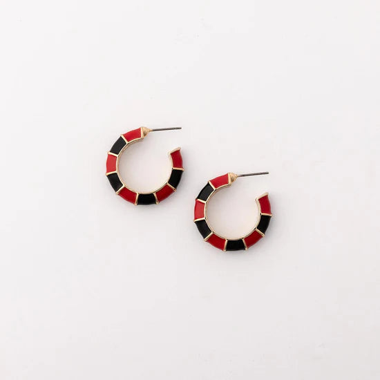 Red, Black, & Gold Ashlynn Hoops- Perfect For Game Day To Show Your School Spirit!!