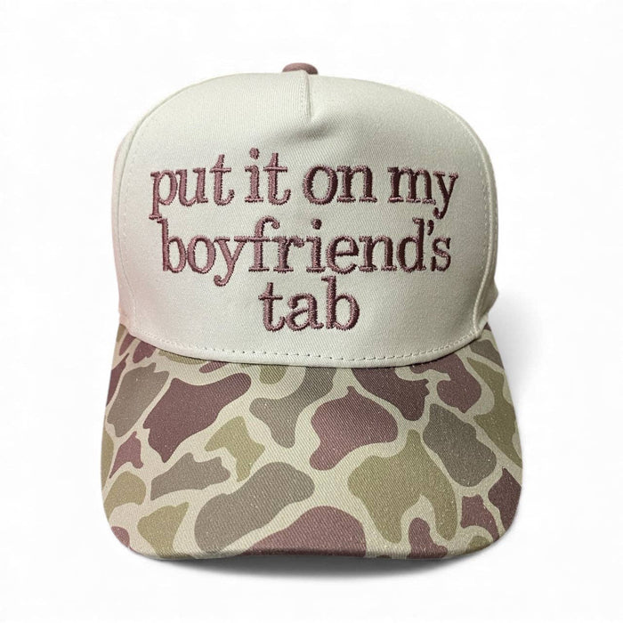 Put It On My Boyfriend's Tab . Light Camo Embroidered Hat