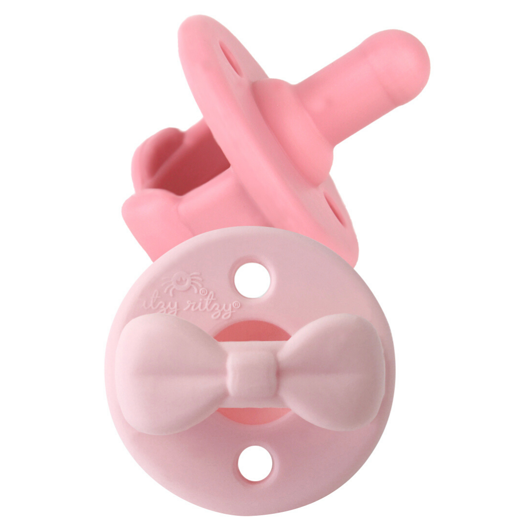 Pink Sound Control Pacifier Pink Bows: Sweetie Soother™ Pacifier Sets (2-pack) — Barlow Blue