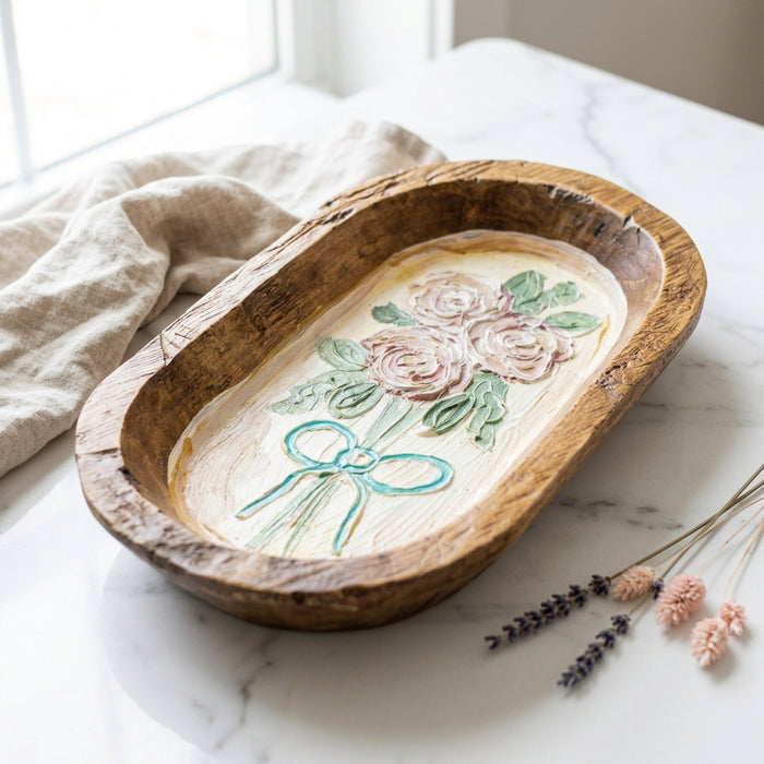 Large Hand Painted Dough Bowls by Alex Ladner