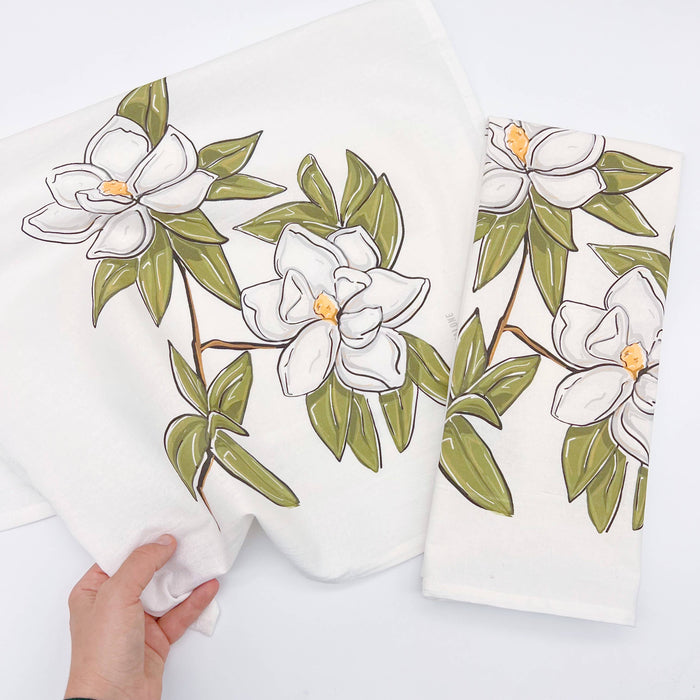 Magnolia Dish Towel - Mississippi Floral Decorative Kitchen