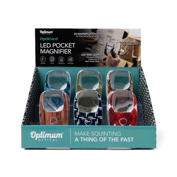 Optimum Optical The Hobbyist OptiCard LED Pocket Magnifier-6 Styles! Pocket LED Magnifier