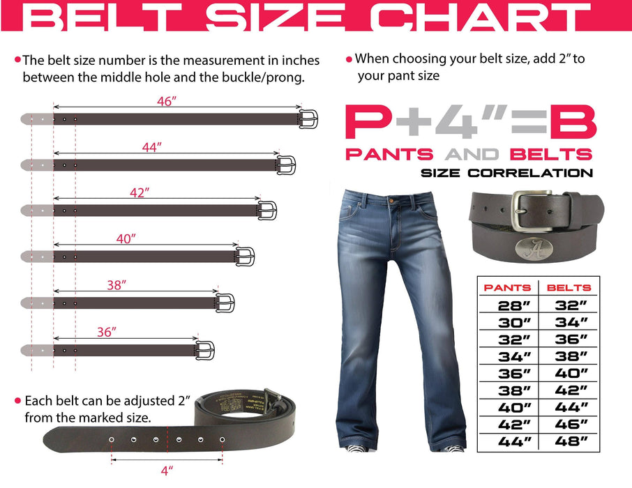 Buck Old School Camo Leather Belt- Available in 6 Sizes!