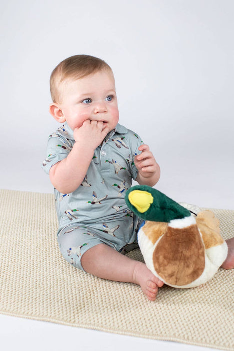 Baby Mallards Ducks - Short Sleeve Polo Romper