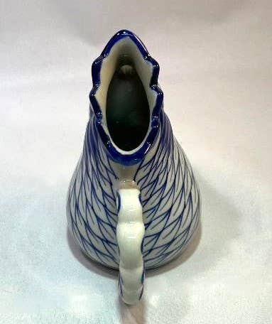 Small Blue & White Rooster Creamer Pitcher Vase