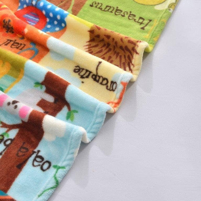 Animal Alphabet Plush Toddler Throw Blanket.