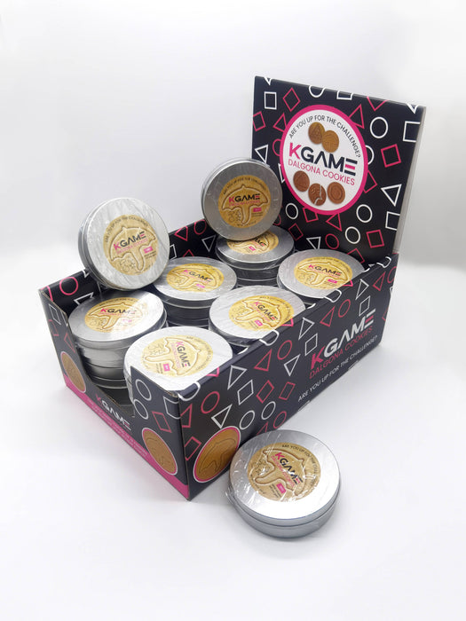 KGAME Dalgona Cookie Tin (2 Cookies) .  As Seen on Squid Games
