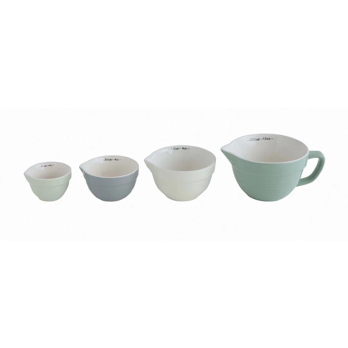 Stoneware Batter Bowl Measuring Cups, Set of 4- 2 Options