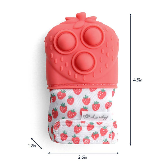 Itzy Mitt Pop™: Strawberry Sensory Teething Chew