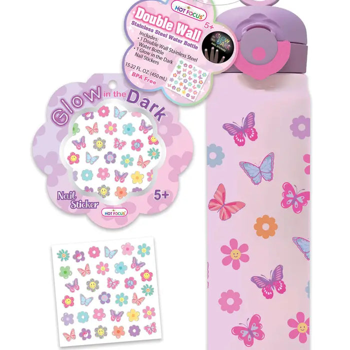 Tie Dye Butterfly Stainless Steel Double Wall Water Bottle