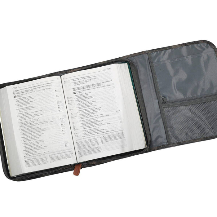 Bible Cover Organizer Tri-fold Camouflage Way Truth Life: Large