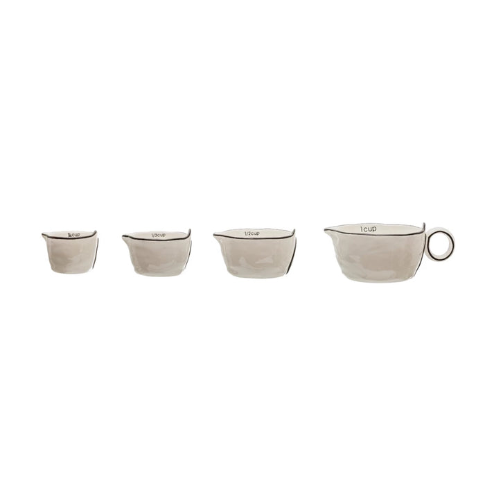 Stoneware Batter Bowl Measuring Cups, Set of 4- 2 Options