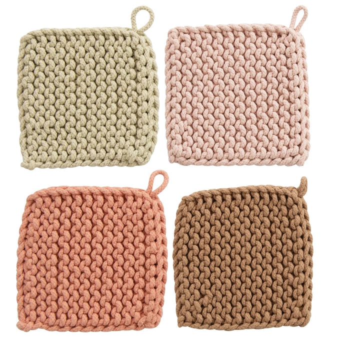 Cotton Crocheted Pot Holders - 8 Colors!