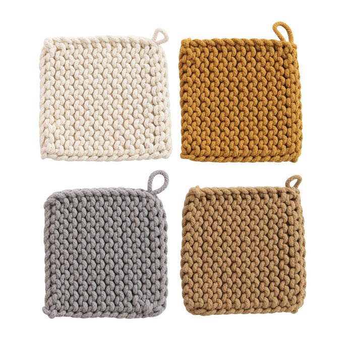 Cotton Crocheted Pot Holders - 10 Colors!