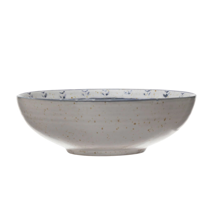 Stoneware Bowl w/ Debossed Pattern (Each One Will Vary)