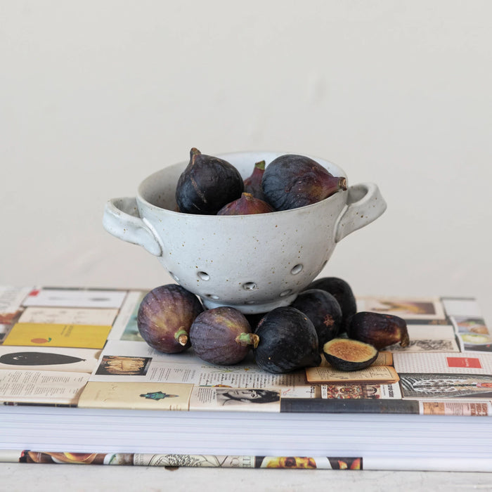 White Stoneware Berry Bowl Reactive Glaze