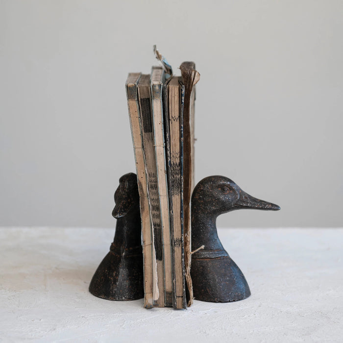 Cast Iron Duck Head Shaped Bookends, Set of 2