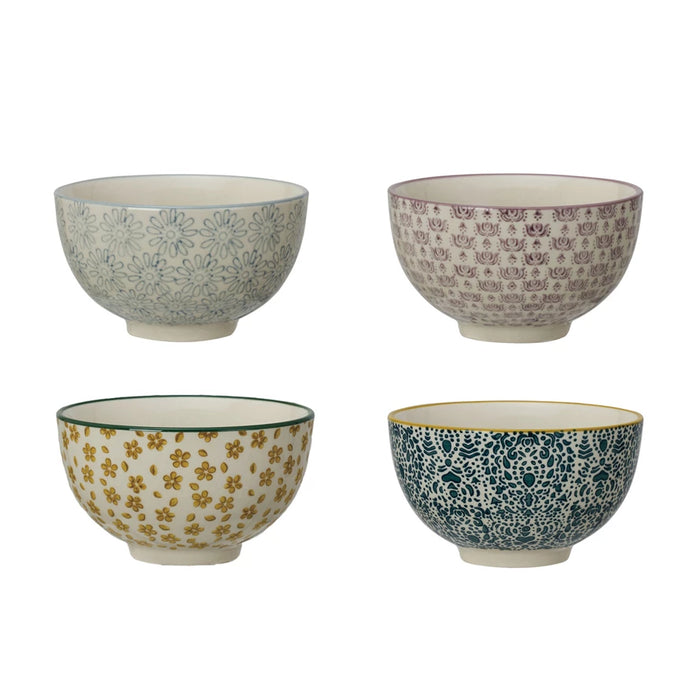 Stoneware Floral Pattern Bowl- Available in 4 Styles!