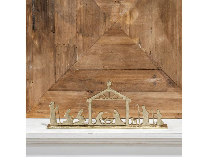 14.5" Gold Tabletop Nativity