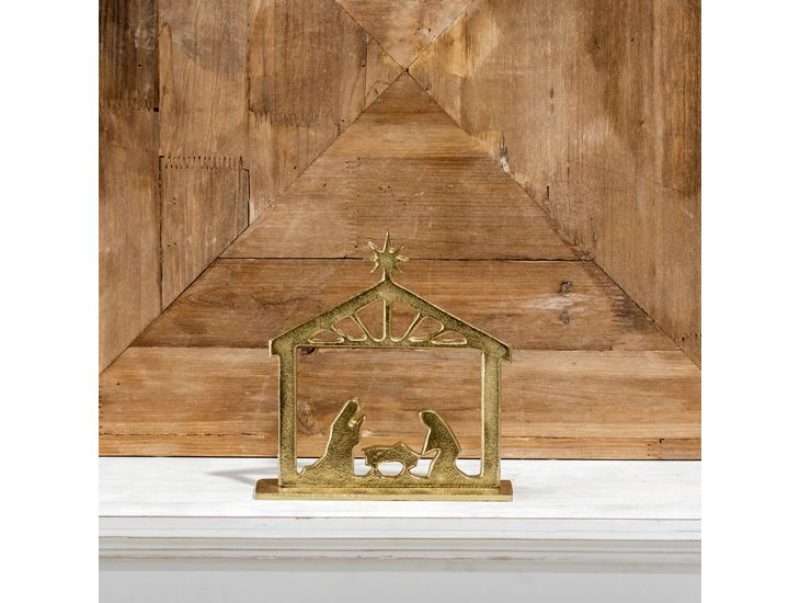 8" Gold Tabletop Nativity