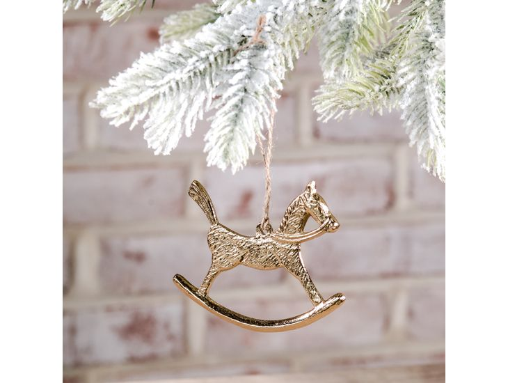 4" Gold Rocking Horse Ornament