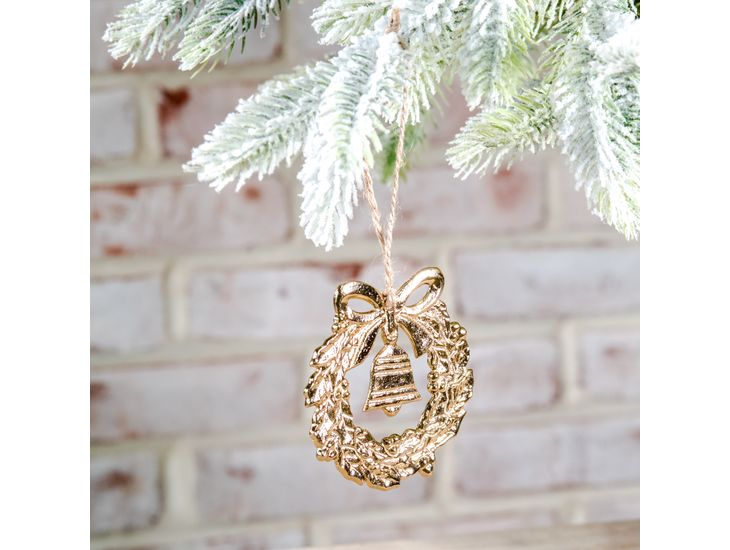 3.5" Gold Wreath Ornament