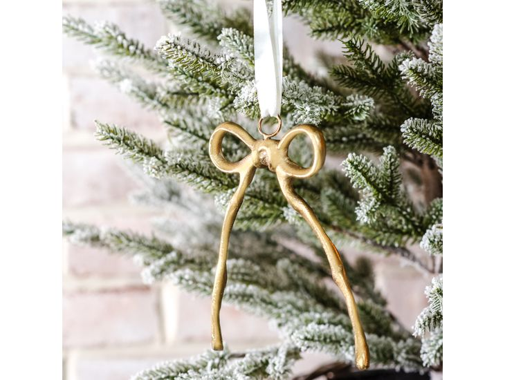 5" Gold Hanging Ribbon Ornament