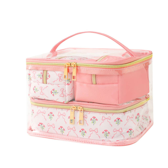 4pc Cosmetic Bags Set.  Choose from Bows or Butterflies.  Perfect for Graduation Gifts!