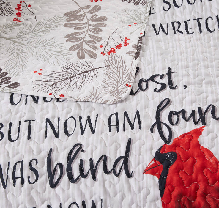 Cardinals Amazing Grace Inspirational Quilted Throw