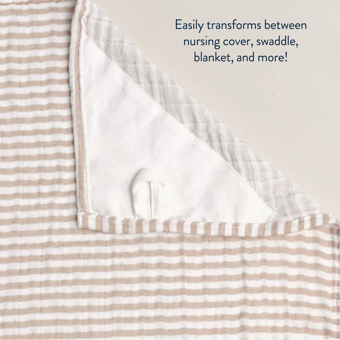 Breastfeeding Boss™: Toast Checkerboard Color.  Swaddle & Breastfeeding Cover in one.
