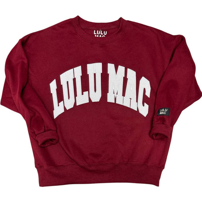 Lulu Mac Sweatshirt Maroon & White Embroidered Design