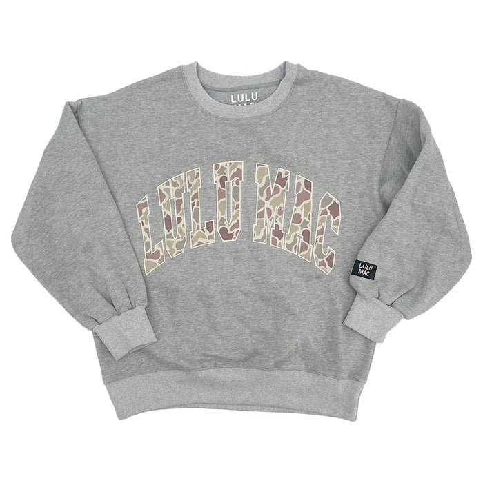 Lulu Mac Sweatshirt Light Grey with Camo Embroidery