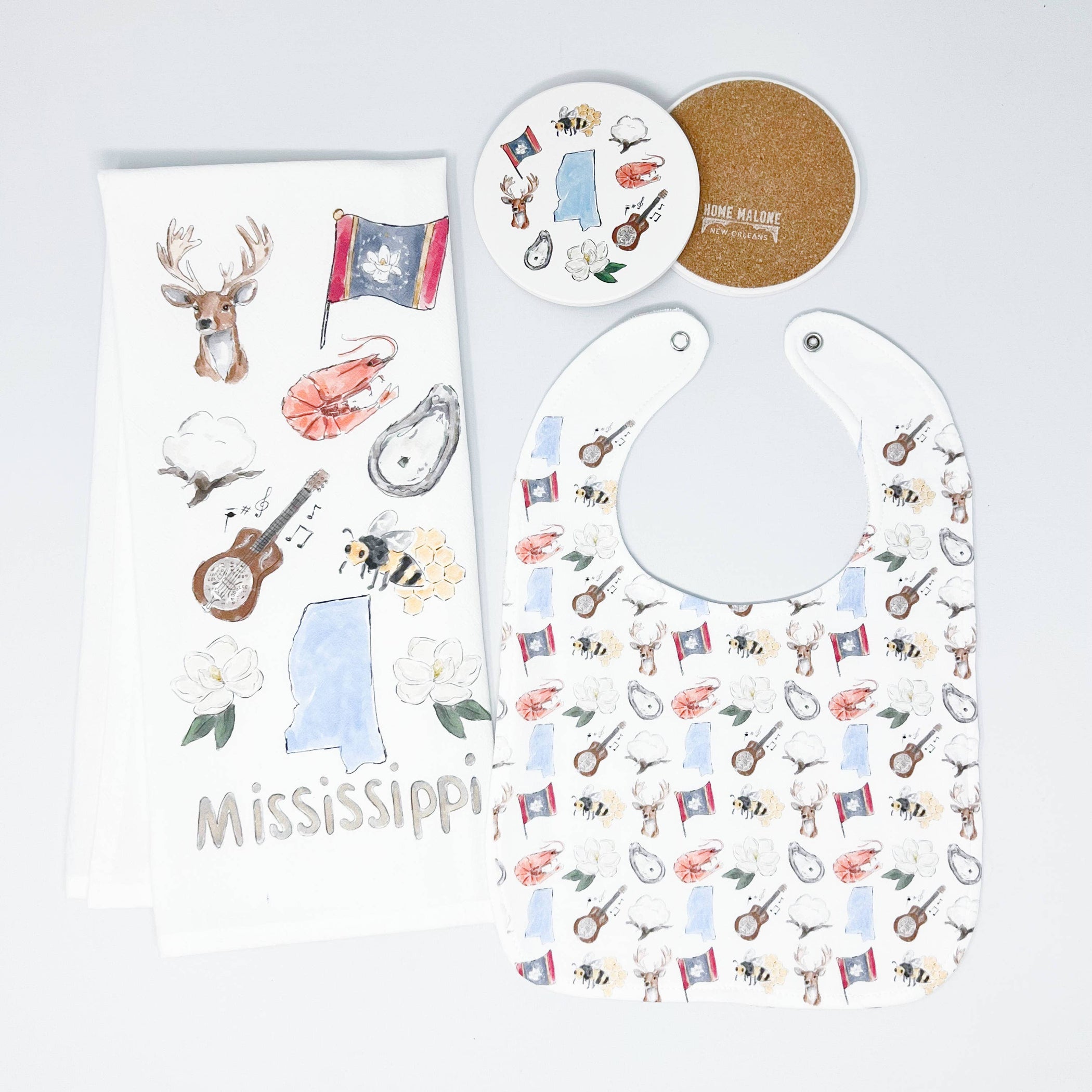 Mississippi Icons Tea Towel — Barlow Blue