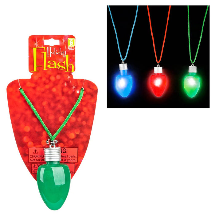 28" Flashing Christmas Bulb Necklace