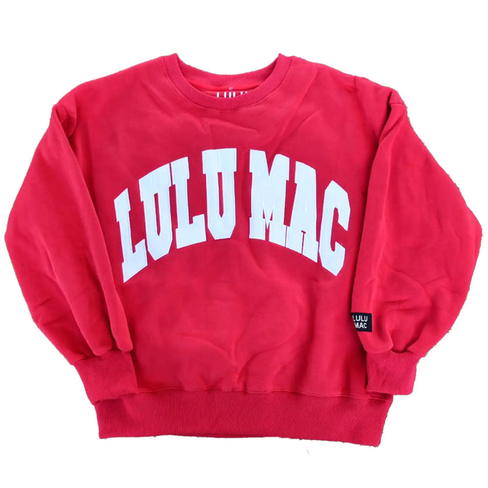 Lulu Mac Sweatshirt Red & White Embroidered Design