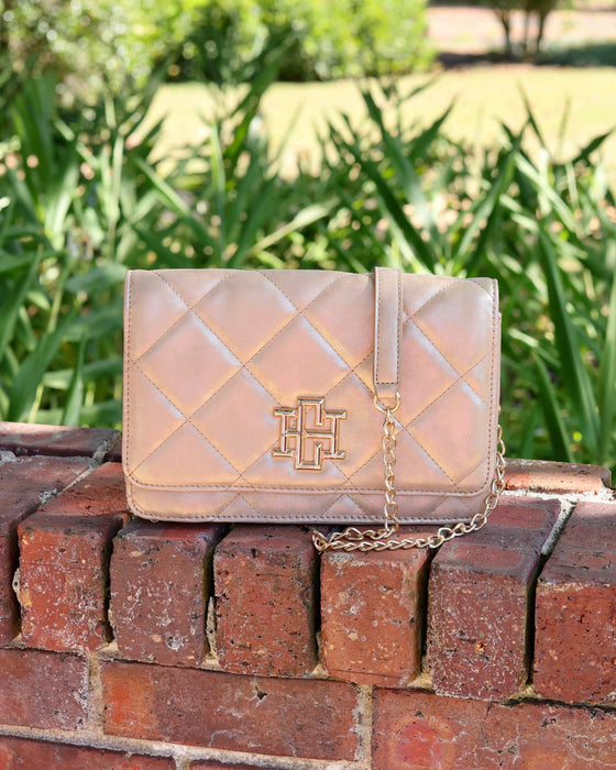 Bryn Gold Shimmer Clutch / Crossbody by Caroline Hill