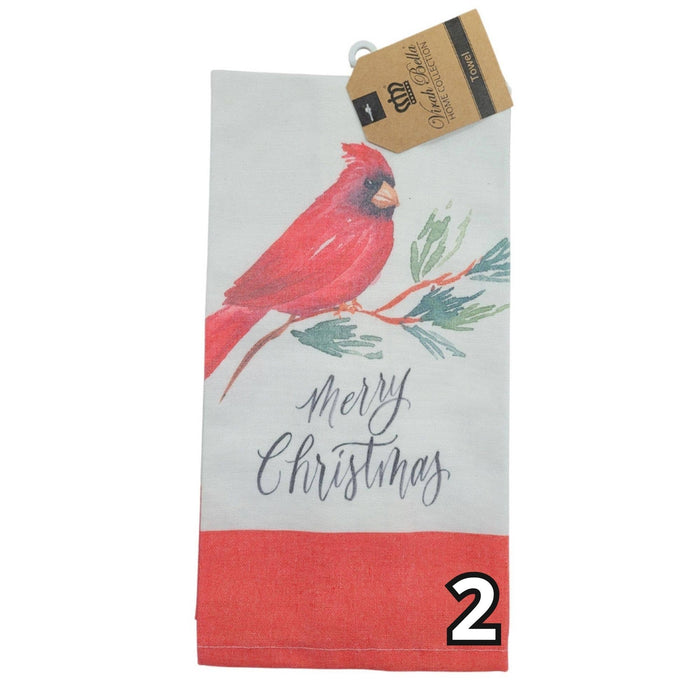 "Merry Little Cardinal" Christmas-Themed Kitchen Towels