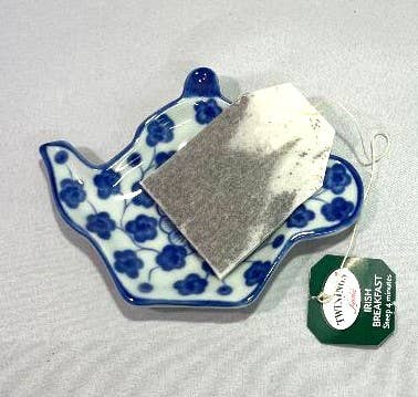 Blue & White Tea Bag Caddy, Trinket Dish etc  Coriander Pattern