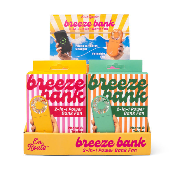 En Route Breeze Bank 2-in-1 Powerbank Fan- 4 Styles