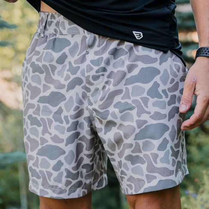 Everyday Short – Classic Deer Camo – Grey Pocket – 7" Inseam by Burlebo